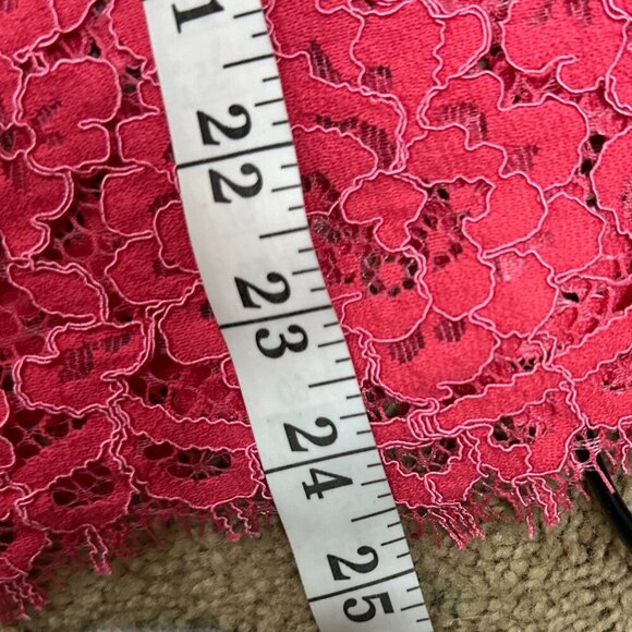 NWOT J Crew Scalloped Eyelet Lace Mock Neck Fringe Hem Blouse in Pink Size 14 - Picture 12 of 12